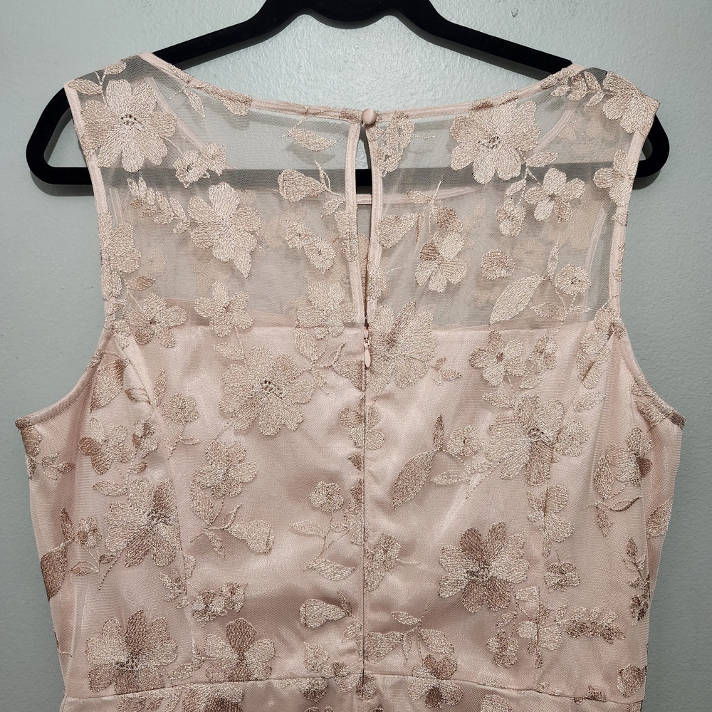 Jessica Howard Blush Pink Floral Lace Midi Dress Size 16 - Picture 6 of 9
